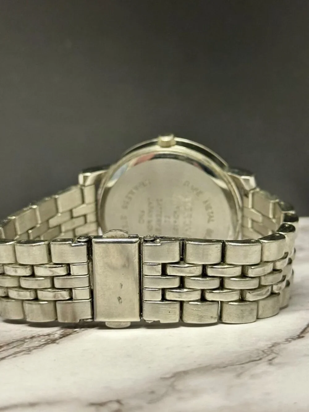 3/$30 Merona Watch Women Silver Tone Baton Indexes Round 38MM Dial 7.5